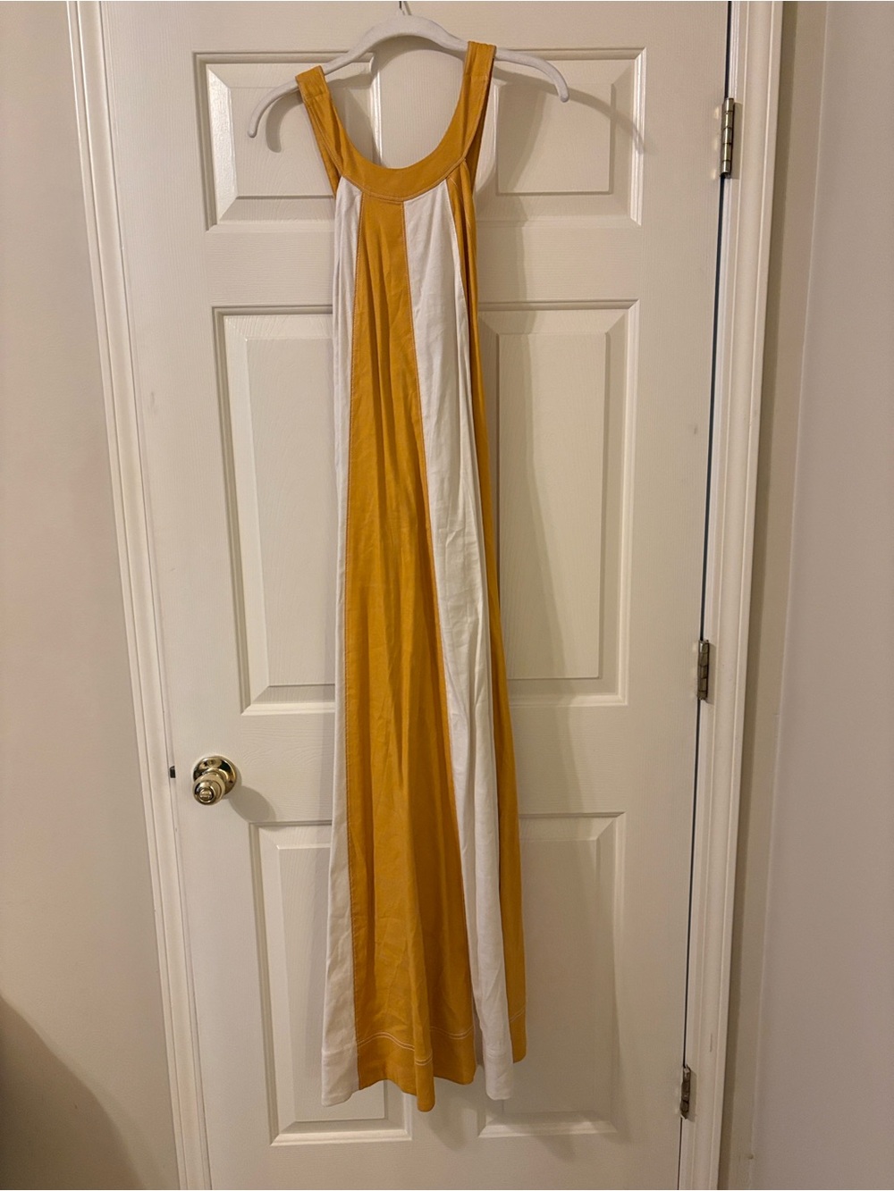 Maeve by Anthropologie Yellow/mustard and White Maxi Dress